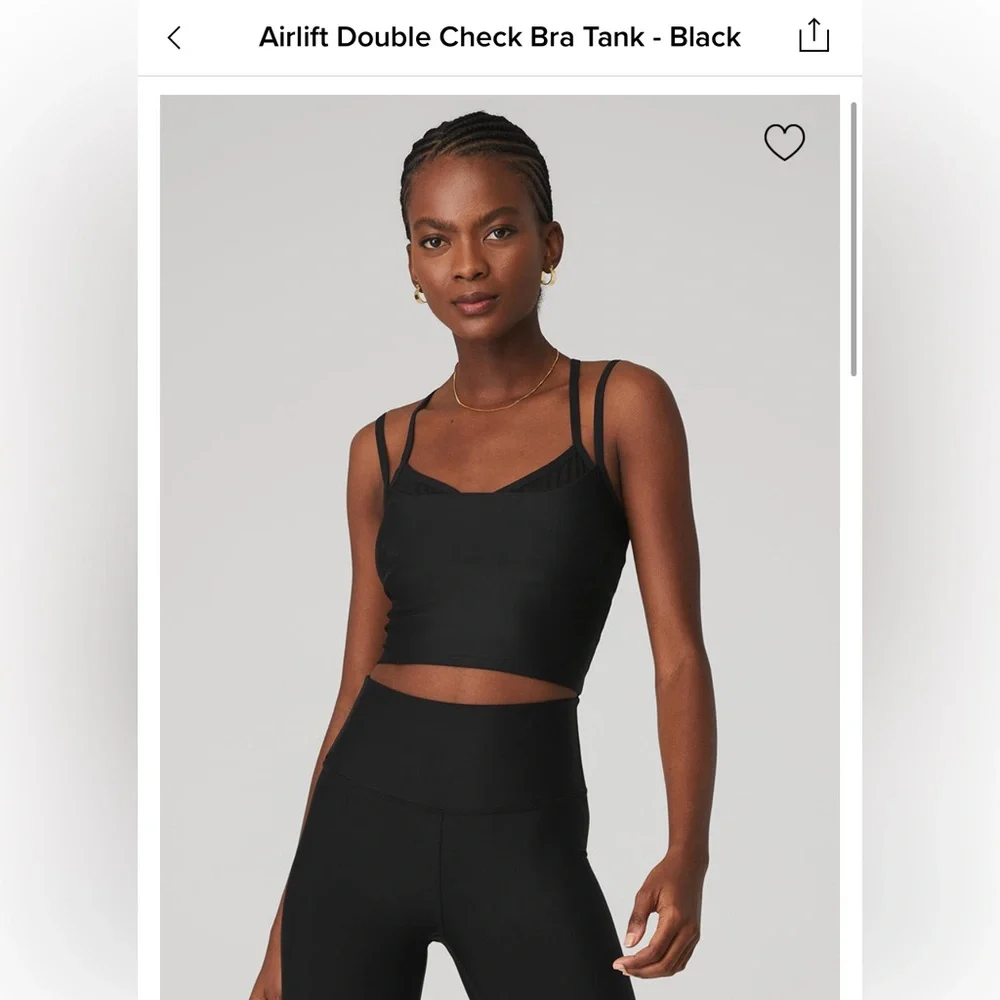 NEW without tags Alo Yoga Airlift double check tank bra black size XS